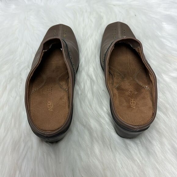 Aerosoles Apple Sauce Brown Studded Mule Clogs Sz 5 - Picture 3 of 6